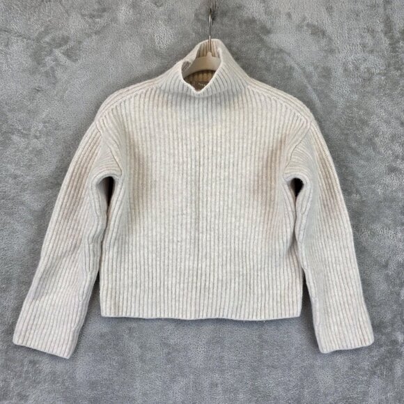 Everlane Cream Ribbed Sweater - Picture 1 of 9